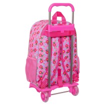 School Rucksack with Wheels Trolls Pink 33 x 42 x 14 cm