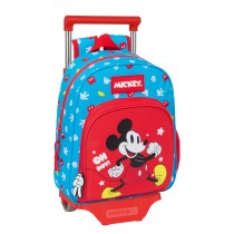 Schulrucksack mit Rädern Mickey Mouse Clubhouse Fantastic Blau Rot 28 x 34 x 10 cm