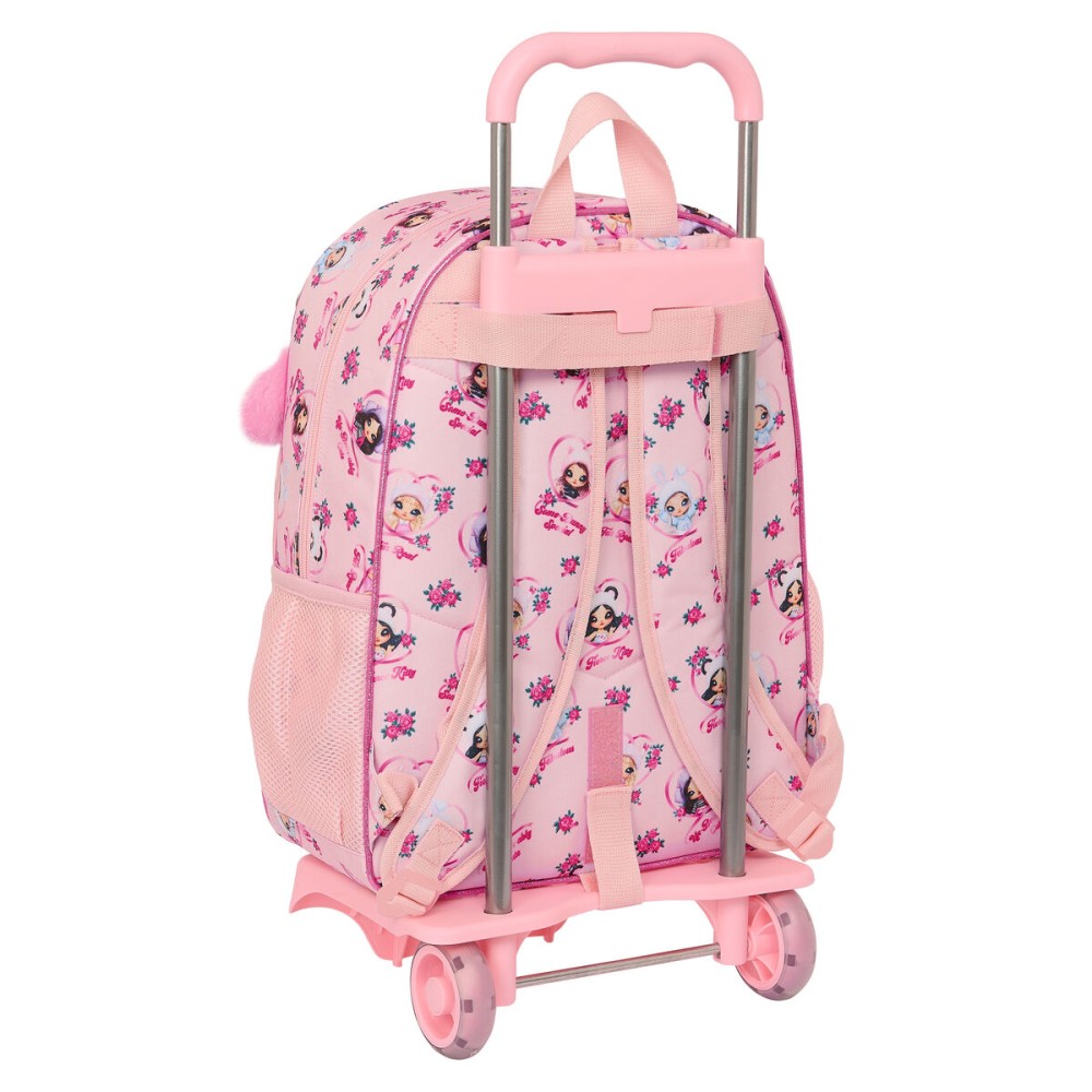 School Rucksack with Wheels Na!Na!Na! Surprise Fabulous Pink 33 x 42 x 14 cm