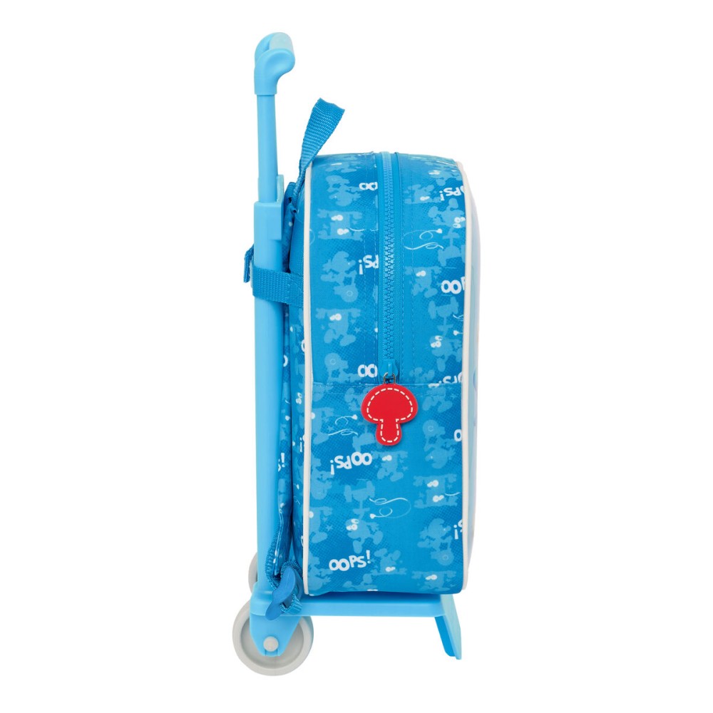 School Rucksack with Wheels Los Pitufos Blue Sky blue 22 x 27 x 10 cm