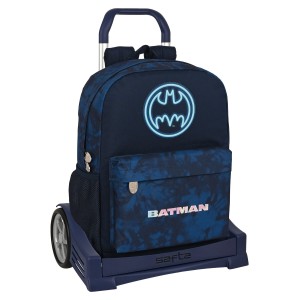 Schulrucksack mit Rädern Batman Legendary Marineblau 32 x 43 x 14 cm