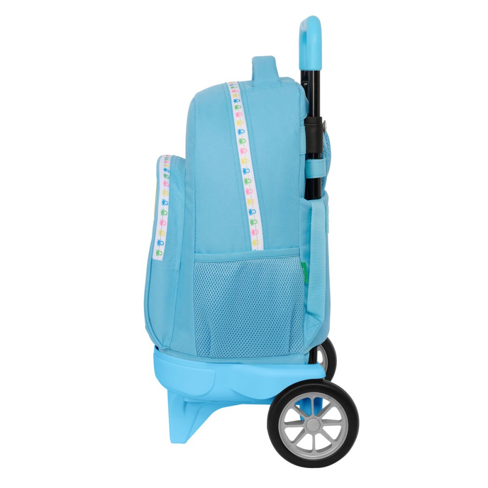 Cartable à roulettes Benetton Spring Bleu ciel 33 X 45 X 22 cm