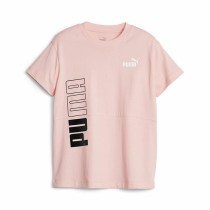 Kurzarm-T-Shirt für Kinder Puma Power Colorblock Lachsfarben