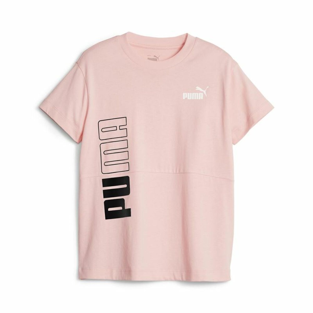 Child's Short Sleeve T-Shirt Puma Power Colorblock Salmon