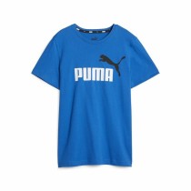 Child's Short Sleeve T-Shirt Puma Ess+ 2 Col Logo Blue