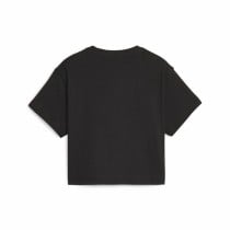 Child's Short Sleeve T-Shirt Puma Girls Logo Cropped Black