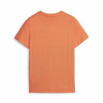 Child's Short Sleeve T-Shirt Puma Ess Block Black Orange