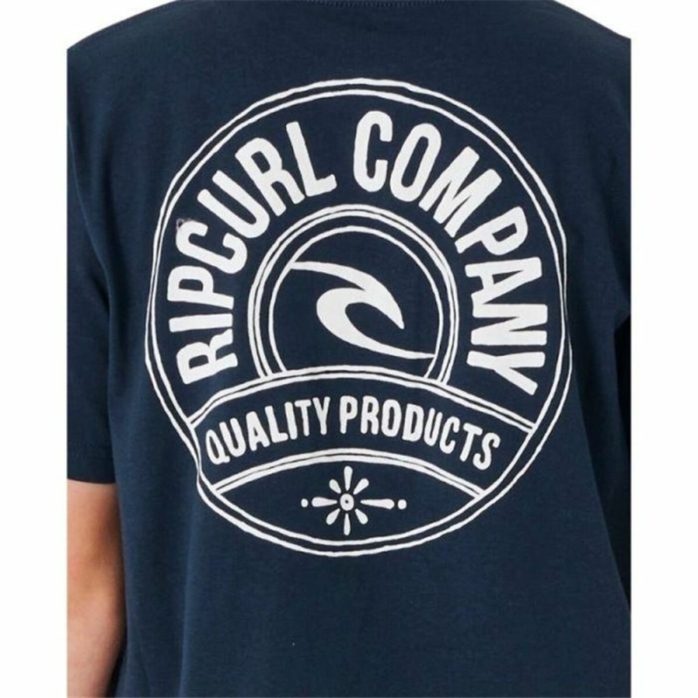 Child's Short Sleeve T-Shirt Rip Curl Stapler Navy Blue