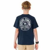 Child's Short Sleeve T-Shirt Rip Curl Stapler Navy Blue