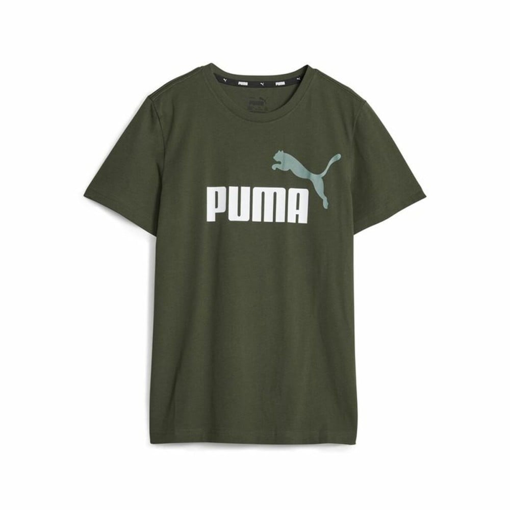 T shirt à manches courtes Enfant Puma Ess+ 2 Col Logo Vert foncé