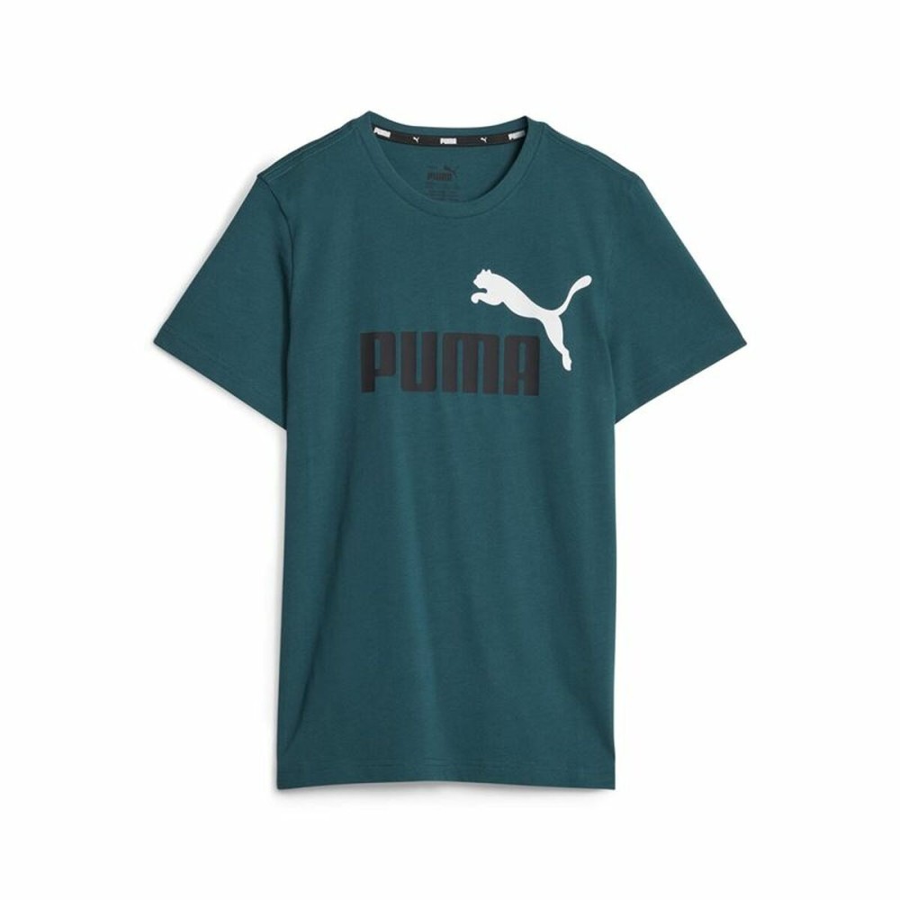 Kurzarm-T-Shirt für Kinder Puma Ess+ 2 Col Logo Dunkelgrün