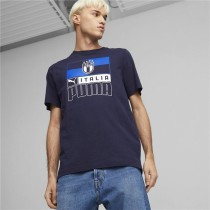 T-shirt à manches courtes unisex Puma Italia FIGC Bleu foncé