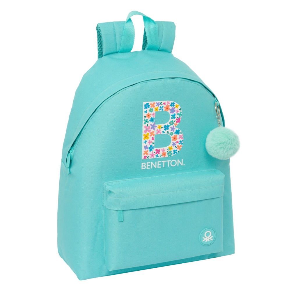 Schulrucksack Benetton Letter grün 33 x 42 x 15 cm