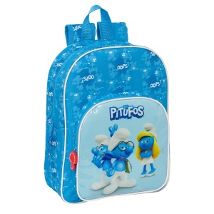 Schulrucksack Los Pitufos Blau 26 x 34 x 11 cm