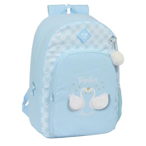 School Bag Glow Lab Cisnes Blue 30 x 46 x 14 cm