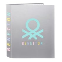 Ring binder Benetton Silver Silver A4 27 x 33 x 6 cm