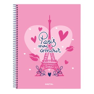 Notizbuch Safta Paris Rosa Marineblau A4 120 Blatt