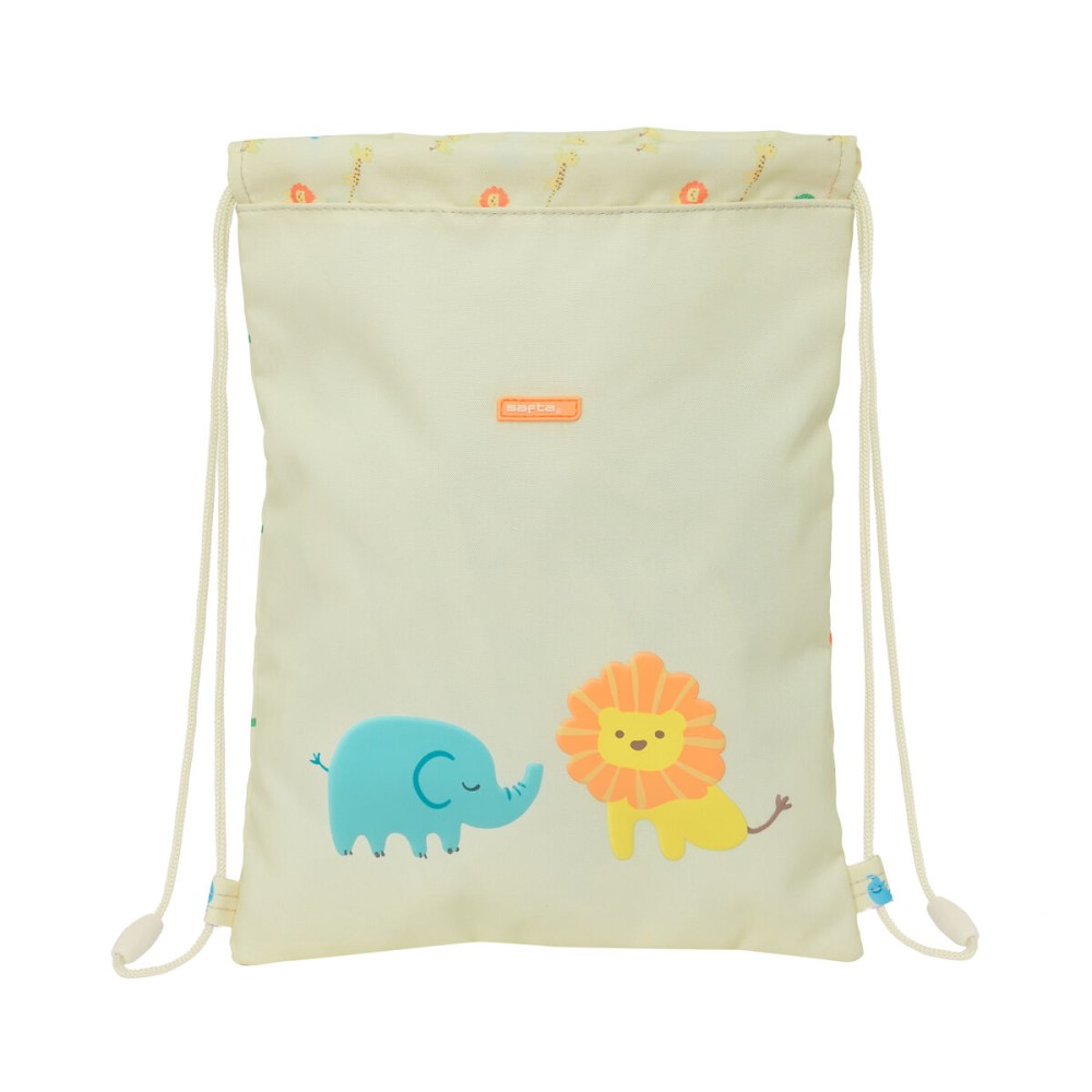 Backpack with Strings Safta Selva White 26 x 34 x 1 cm