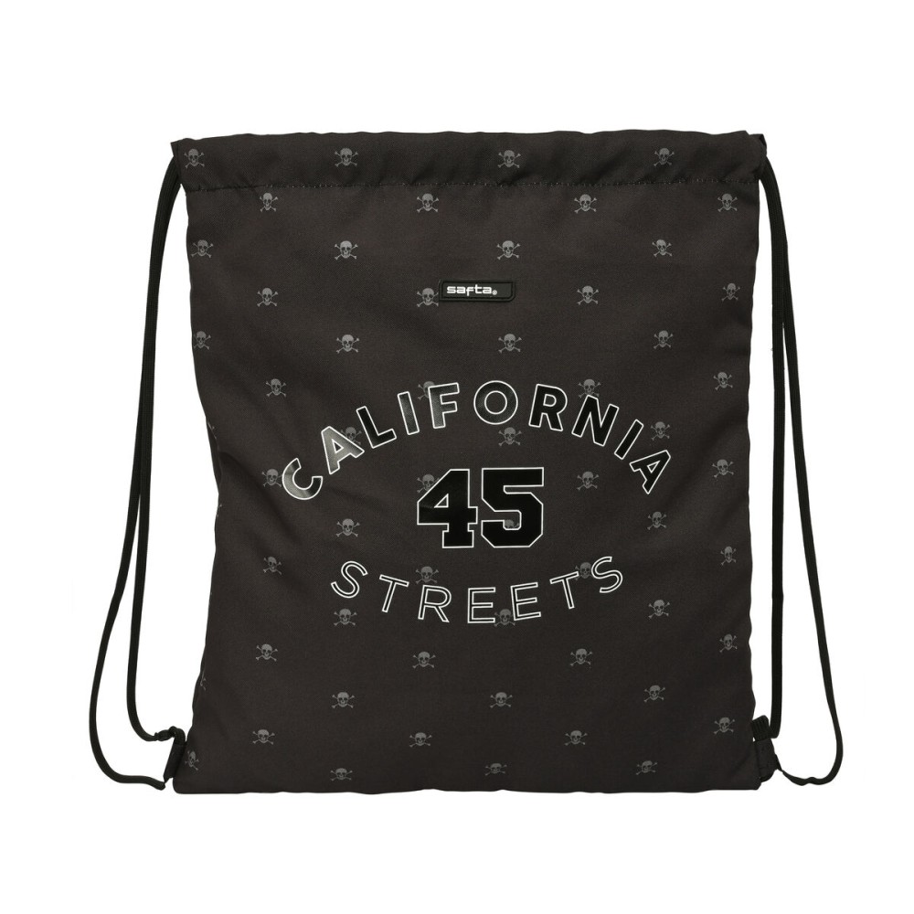 Rucksacktasche mit Bändern Safta California Schwarz 35 x 40 x 1 cm