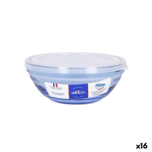 Panier-repas rond avec couvercle Duralex Verre Bleu Ø 14 cm (16 Unités) 