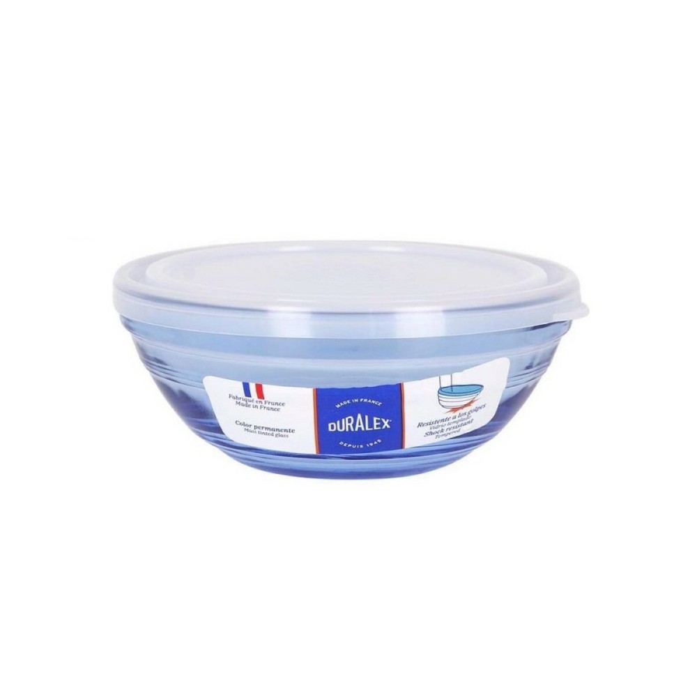 Panier-repas rond avec couvercle Duralex Verre Bleu Ø 14 cm (16 Unités) 