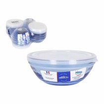 Panier-repas rond avec couvercle Duralex Verre Bleu Ø 14 cm (16 Unités) 
