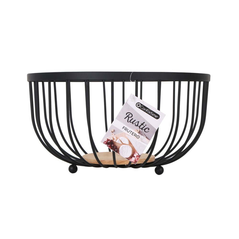 Coupe à fruits Confortime Rustic Noir 25 x 25 x 13 cm 390 cm (12 Unités)