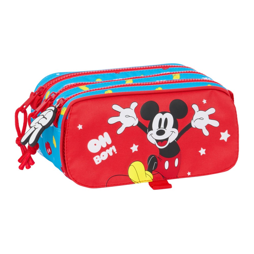 Trousse Fourre-Tout Double Mickey Mouse Clubhouse Fantastic Bleu Rouge 21,5 x 10 x 8 cm