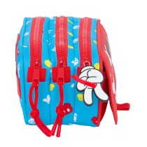 Trousse Fourre-Tout Double Mickey Mouse Clubhouse Fantastic Bleu Rouge 21,5 x 10 x 8 cm