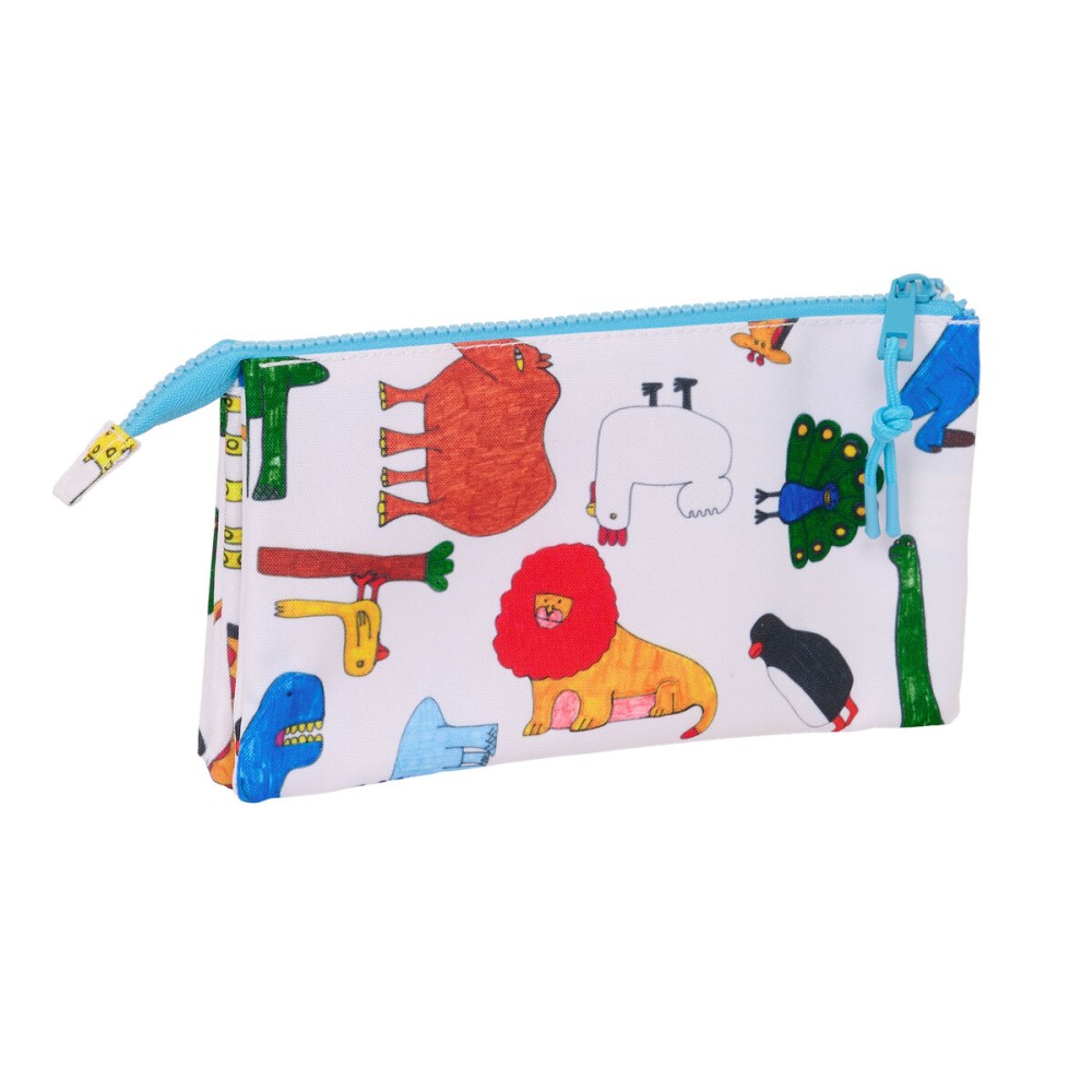 Trousse Fourre-Tout Double Algo de Jaime Blanc 22 x 12 x 3 cm