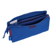 Trousse Fourre-Tout Double F.C. Barcelona Bleu Bordeaux 22 x 12 x 3 cm