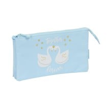 Trousse Fourre-Tout Triple Glow Lab Cisnes Bleu clair 22 x 12 x 3 cm