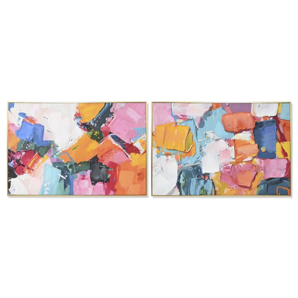 Leinwand Home ESPRIT abstrakt Urban 122,5 x 3,5 x 82,5 cm (2 Stück)