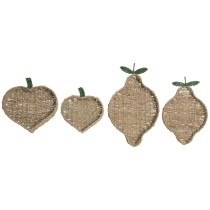 Tischdekoration Home ESPRIT grün natürlich Metall Naturfaser 33 X 32 X 8 CM (2 Stück)