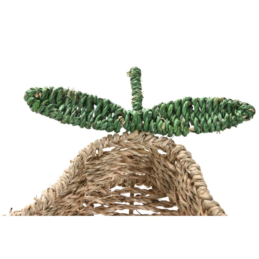 Centre de Table Home ESPRIT Vert Naturel Métal Fibre naturelle 33 X 32 X 8 CM (2 Unités)
