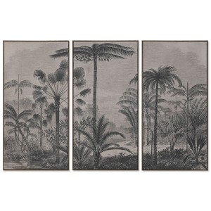 Jeu de 3 tableaux Home ESPRIT Jute polystyrène 180 x 4 x 120 cm (3 Pièces)