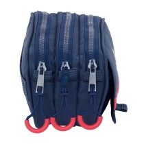 Trousse Fourre-Tout Triple Benetton Italy Blue marine 21,5 x 10 x 8 cm