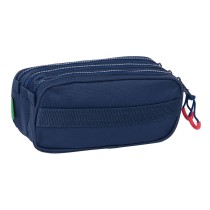 Dreifaches Mehrzweck-Etui Benetton Italy Marineblau 21,5 x 10 x 8 cm