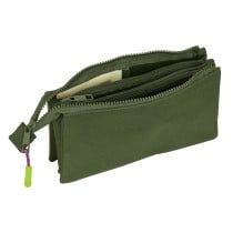 Trousse Fourre-Tout Triple Munich Bright khaki Vert 22 x 12 x 3 cm