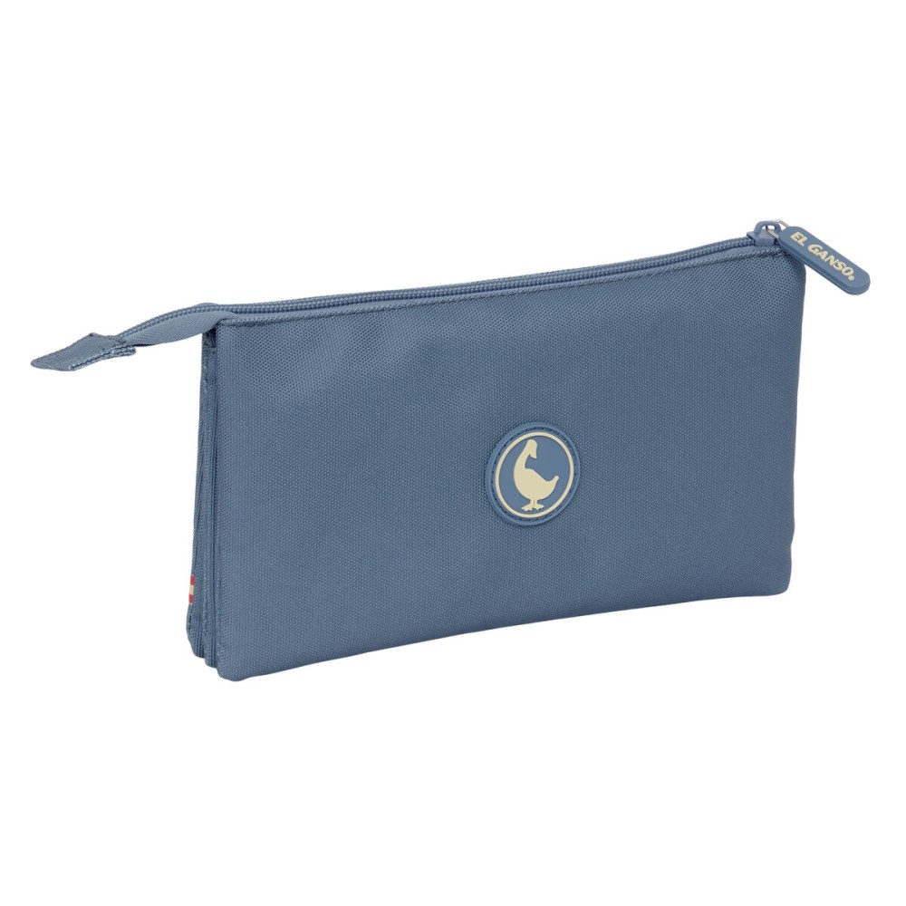 Trousse Fourre-Tout Triple El Ganso Bleu 22 x 12 x 3 cm