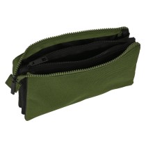 Trousse Fourre-Tout Triple Safta Dark forest Noir Vert 22 x 12 x 3 cm