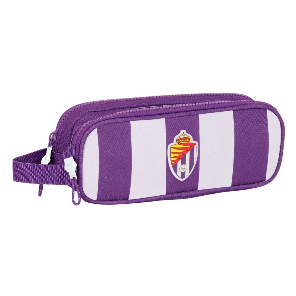 Trousse Fourre-Tout Double Real Valladolid C.F. Blanc Violet 21 x 8 x 6 cm