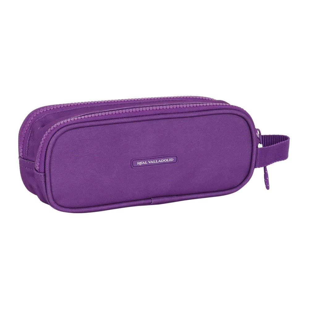 Trousse Fourre-Tout Double Real Valladolid C.F. Blanc Violet 21 x 8 x 6 cm