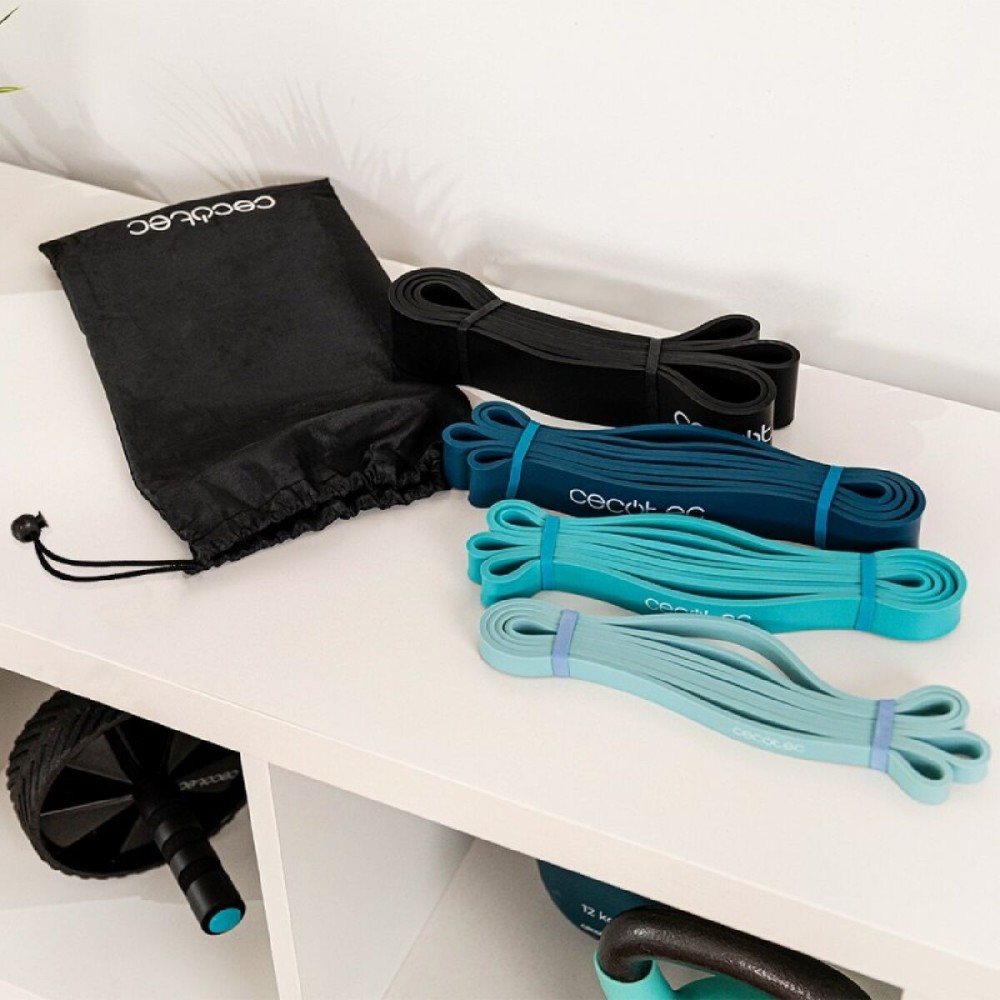 Widerstandsfähiges Gummiband Cecotec DrumFit 30 kg 40 kg 15 kg 60 Kg Bunt 4 Stücke