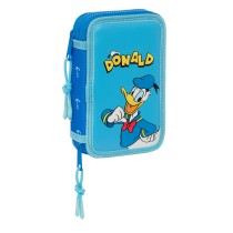 Double Pencil Case Donald Blue 12.5 x 19.5 x 4 cm (28 Pieces)