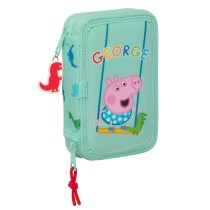 Doppel-Federtasche Peppa Pig George Minze 12.5 x 19.5 x 4 cm (28 Stücke)