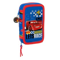 Doppel-Federtasche Cars Race ready Blau 12.5 x 19.5 x 4 cm (28 Stücke)