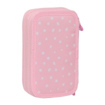 Double Pencil Case Glow Lab Sweet home Pink 12.5 x 19.5 x 4 cm (28 Pieces)