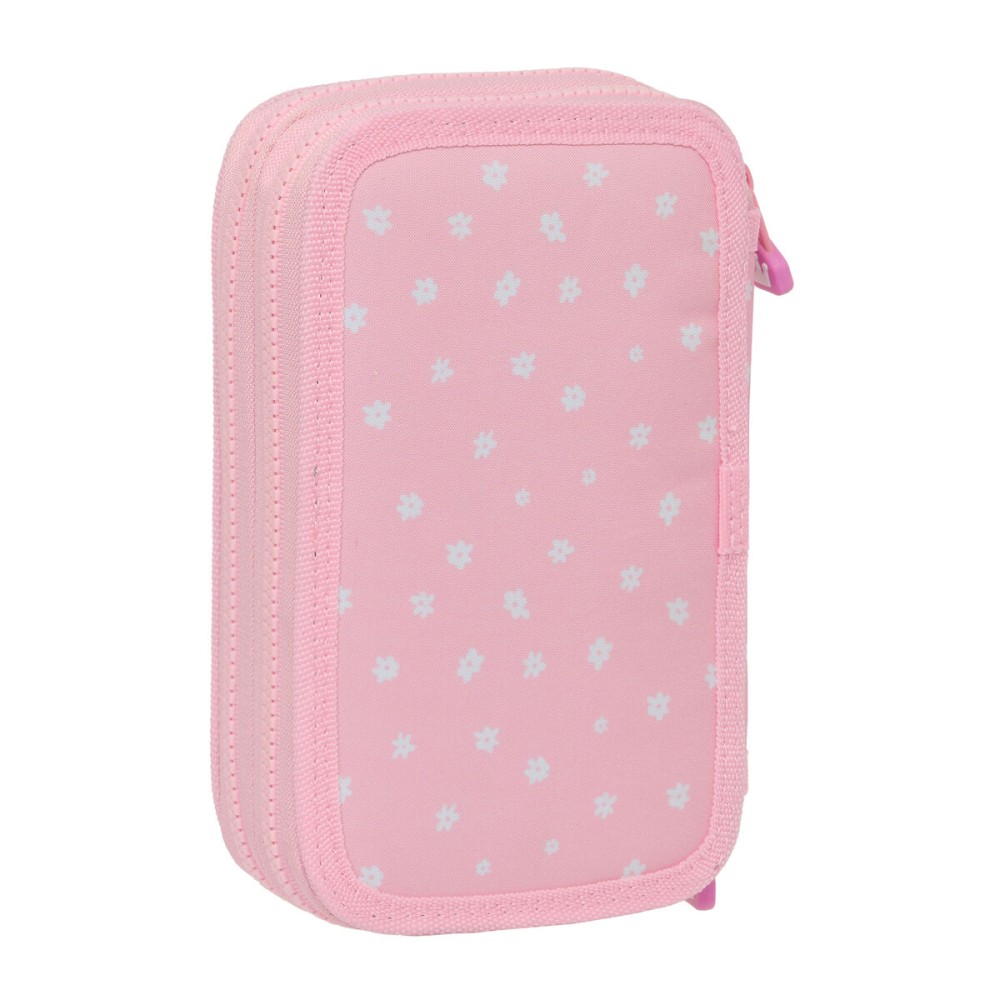 Double Pencil Case Glow Lab Sweet home Pink 12.5 x 19.5 x 4 cm (28 Pieces)