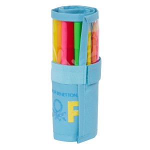 Federmäppchen Benetton Spring Einklappbar Himmelsblau 7 x 20 x 7 cm (27 Stücke)